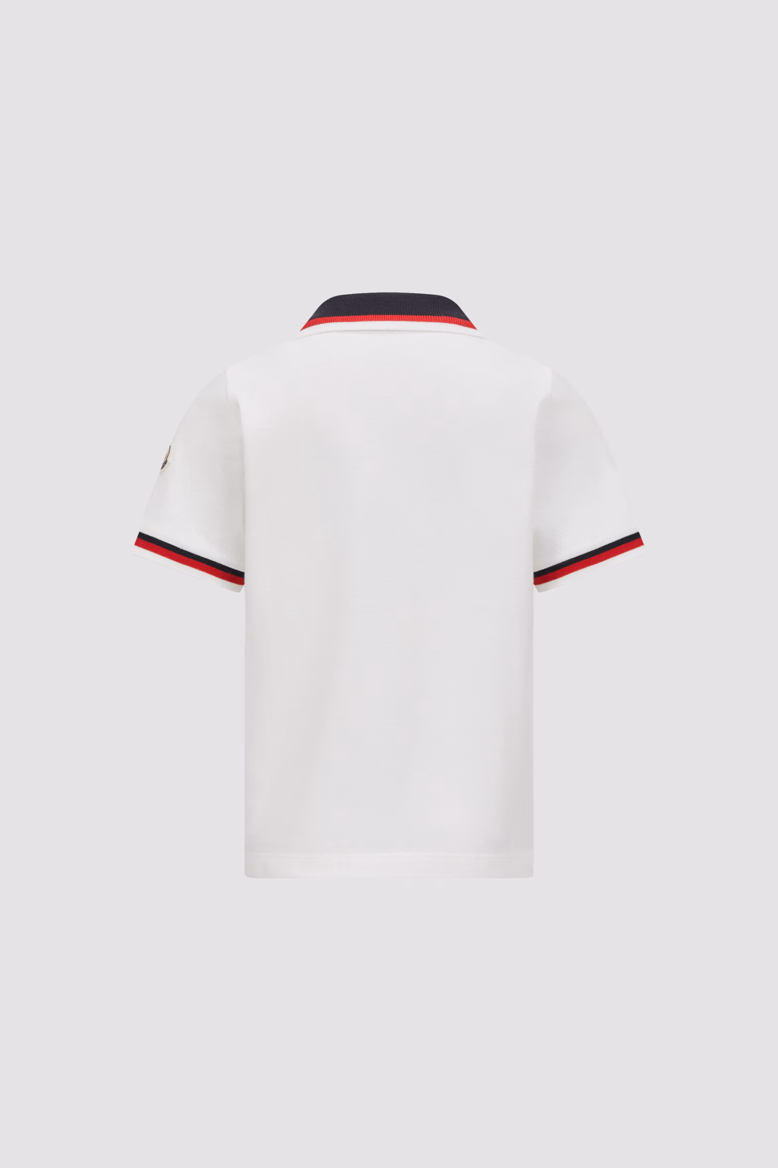 Tricolor-Trimmed Cotton Polo Shirt Boy White Moncler 3